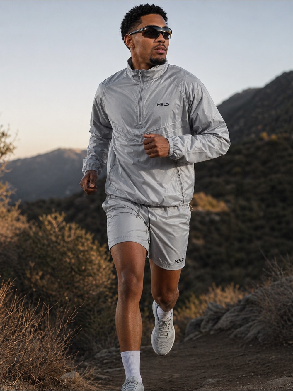 Men's Silver Reflective Windbreaker Pullover